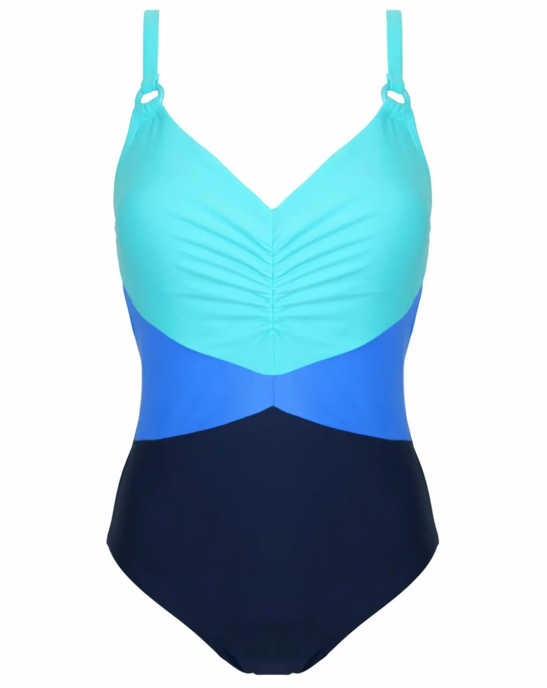 Pour Moi Brighton V Neck Tummy Control Swimsuit Aqua Tropic