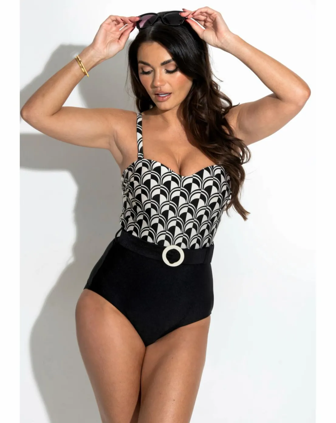 Pour Moi Casablanca Tummy Control Strapless Belted Swimsuit Mono