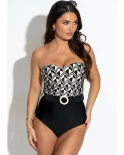 Pour Moi Casablanca Tummy Control Strapless Belted Swimsuit Mono