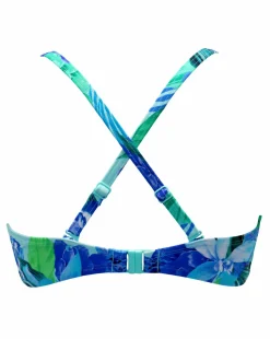 Pour Moi Free Spirit Wired Twist Front Lightly Pad Bikini Top Aqua Tropic