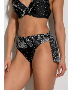Pour Moi Getaway Foldover Tie Bikini Brief Black/White