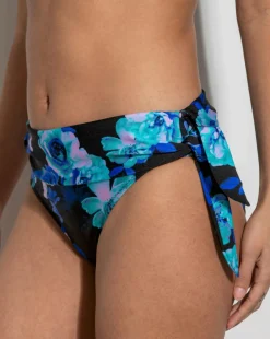 Pour Moi Portofino Foldover Tie Bikini Brief Black Floral