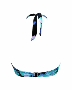 Pour Moi Portofino Wired Halter Bikini Top Black Floral