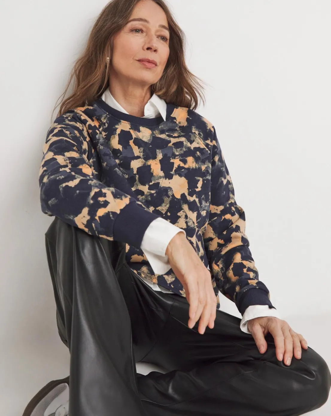 Print Classic Longline Sweatshirt