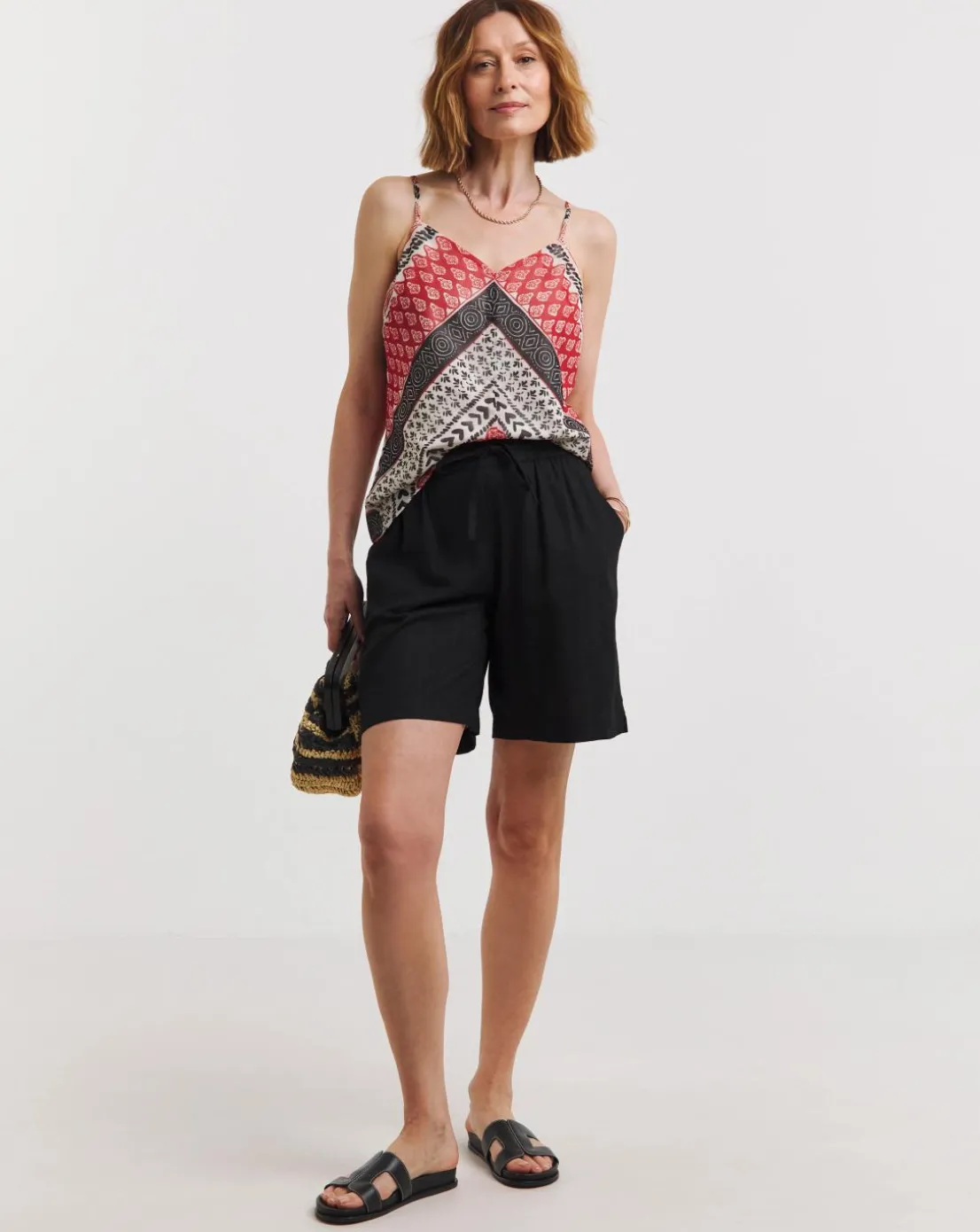 Printed Chiffon Strappy Cami