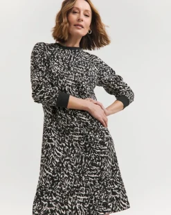 Printed Crew Neck Sweat Dress