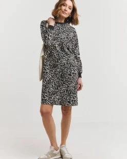 Printed Crew Neck Sweat Dress