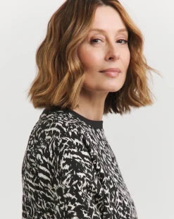 Printed Crew Neck Sweat Dress