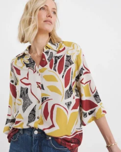 Printed Linen Mix Half Sleeve Shirt
