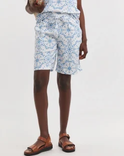 Printed Linen Mix Knee Length Shorts