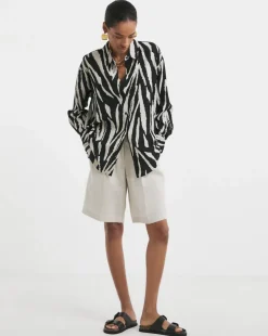 Printed Linen Mix Shirt