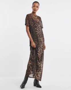 Printed Mesh T-Shirt Dress