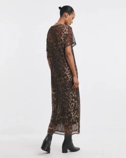 Printed Mesh T-Shirt Dress