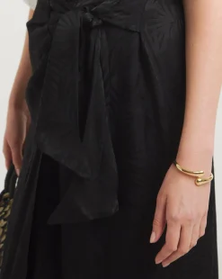 Printed Satin Jacquard Wrap Skirt