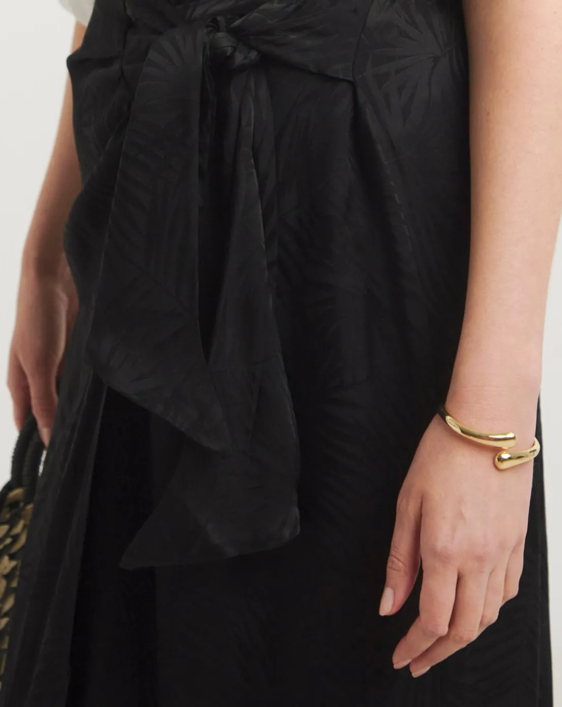 Printed Satin Jacquard Wrap Skirt