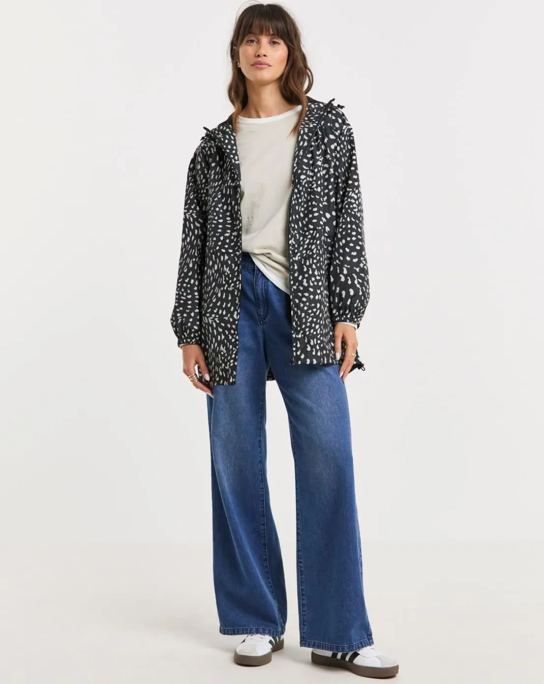 Printed Short Lightweight Raincoat