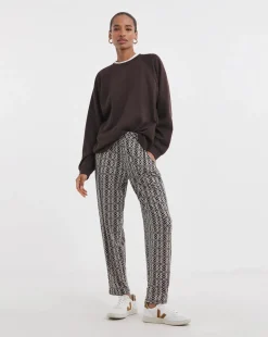 Printed Tapered Leg Jersey Trouser