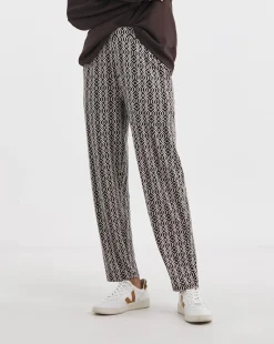 Printed Tapered Leg Jersey Trouser