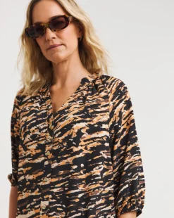 Printed Textured Fabric Kaftan Dress