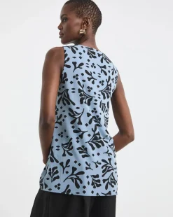 Printed V Neck Woven Vest