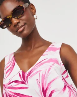 Printed V Neck Woven Vest