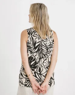 Printed V Neck Woven Vest