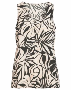 Printed V Neck Woven Vest