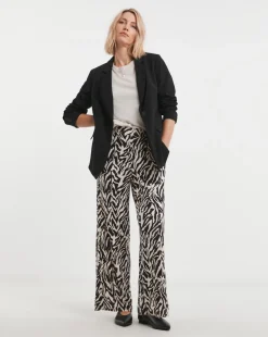 Printed Wide Leg Jersey Trouser