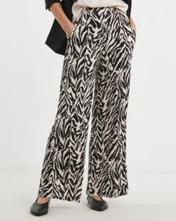 Printed Wide Leg Jersey Trouser