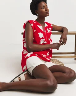 Printed Zip Front Top