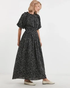 Puff Sleeve Cotton Maxi Dress