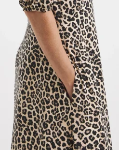 Puff Sleeve Soft Touch Jersey Dress