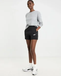 PUMA Essentials Small No.1 Logo 5" High Waist Shorts