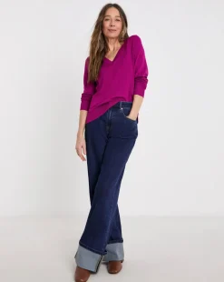 Purple V Neck Jumper