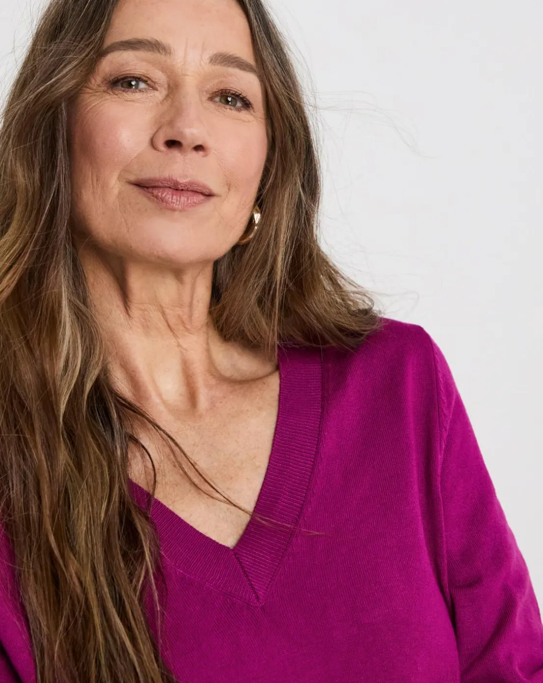 Purple V Neck Jumper