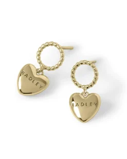 Radley 18ct Gold Plated Hanging Heart Earrings