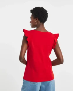 Red Ruffle Vest