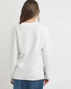 Ribbed Detail V Neck Jumper