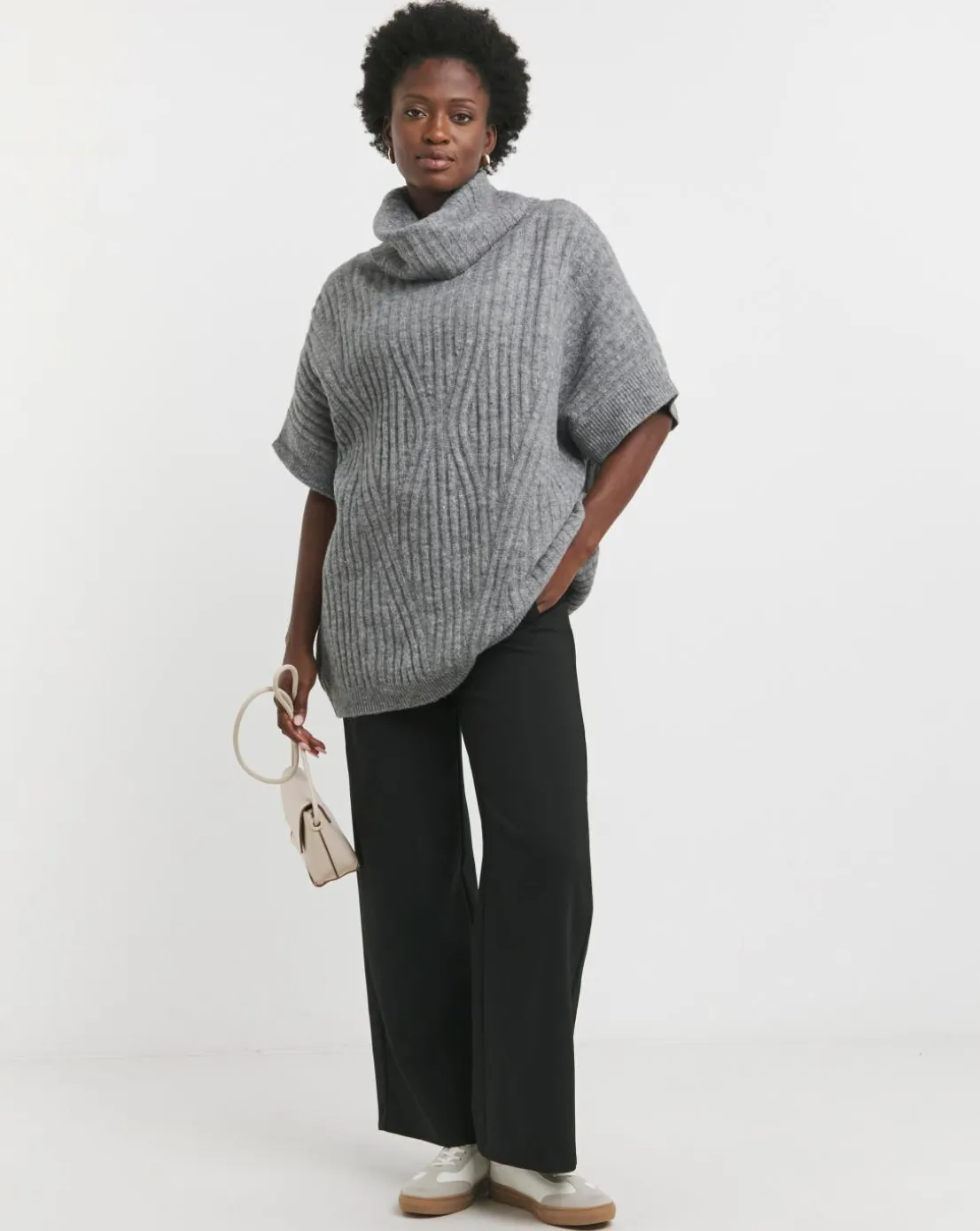 Roll Neck Poncho Tunic