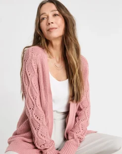 Rose Edge To Edge Stitch Sleeve Cardigan