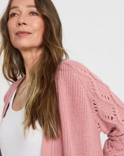 Rose Edge To Edge Stitch Sleeve Cardigan