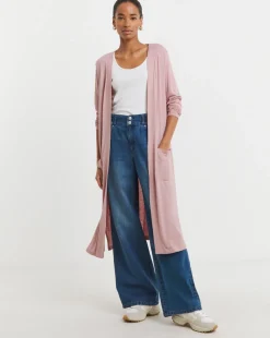 Rose Longline Pocket Cardigan