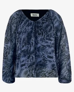 Ro&Zo Snake Print Blouson Sleeve Blouse