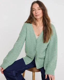 Sage All Over Stitch Cardigan
