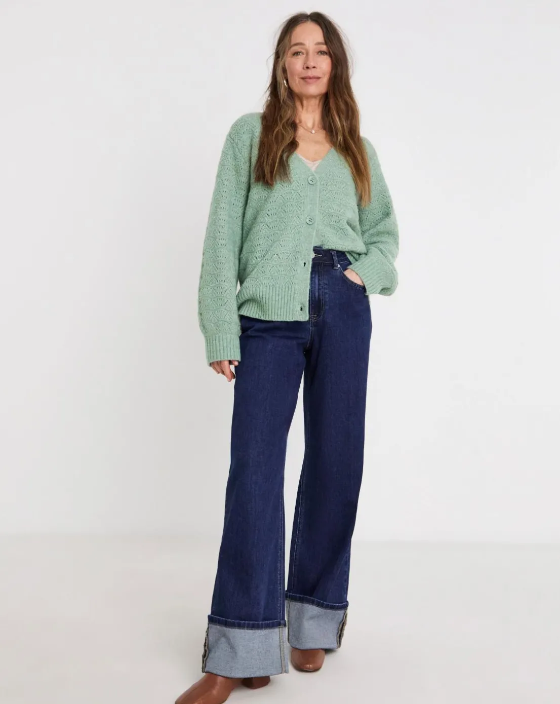 Sage All Over Stitch Cardigan