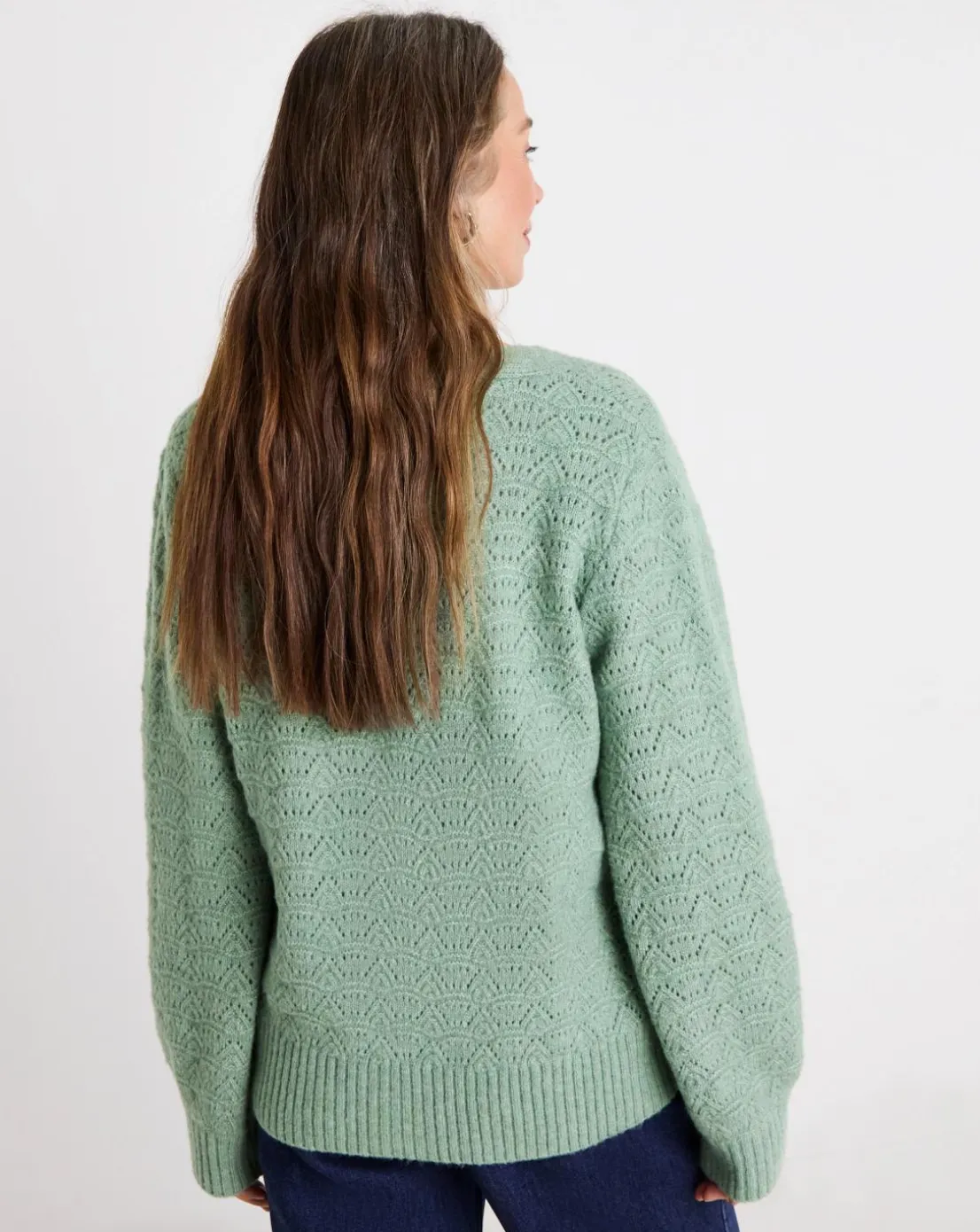 Sage All Over Stitch Cardigan