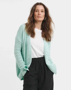 Sage Crochet Edge To Edge Cardigan