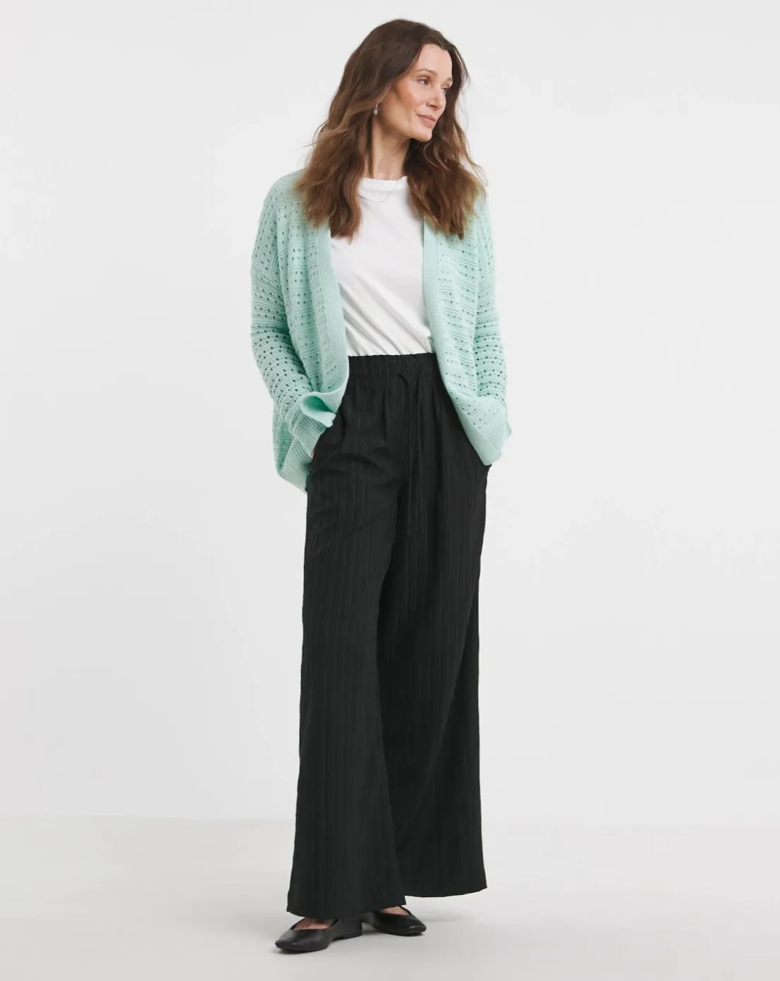 Sage Crochet Edge To Edge Cardigan