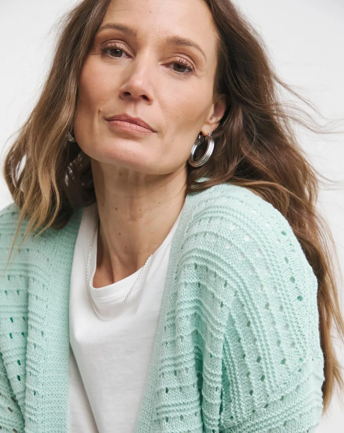 Sage Crochet Edge To Edge Cardigan