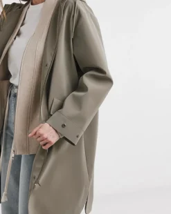 Sage Rubberised Raincoat
